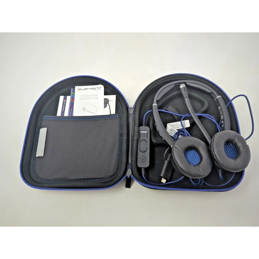 JPL Element TT3-AVANT-Binaural Noise Cancel Headset 575-348-002 w/case manual